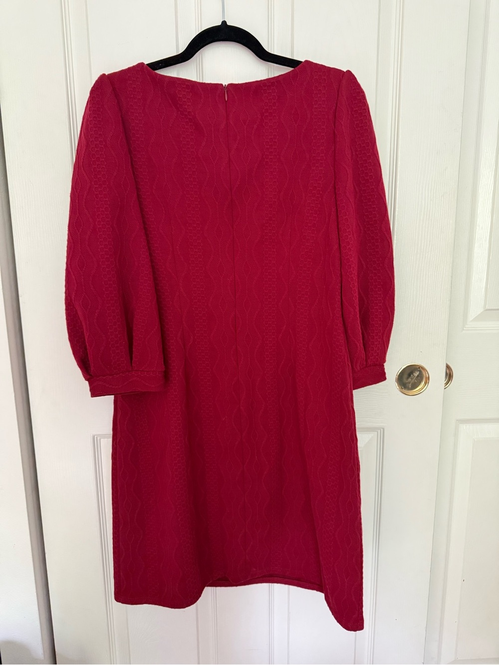 Jessica Howard Raspberry Red Puff-Sleeve Shift Dress - Picture 4 of 5
